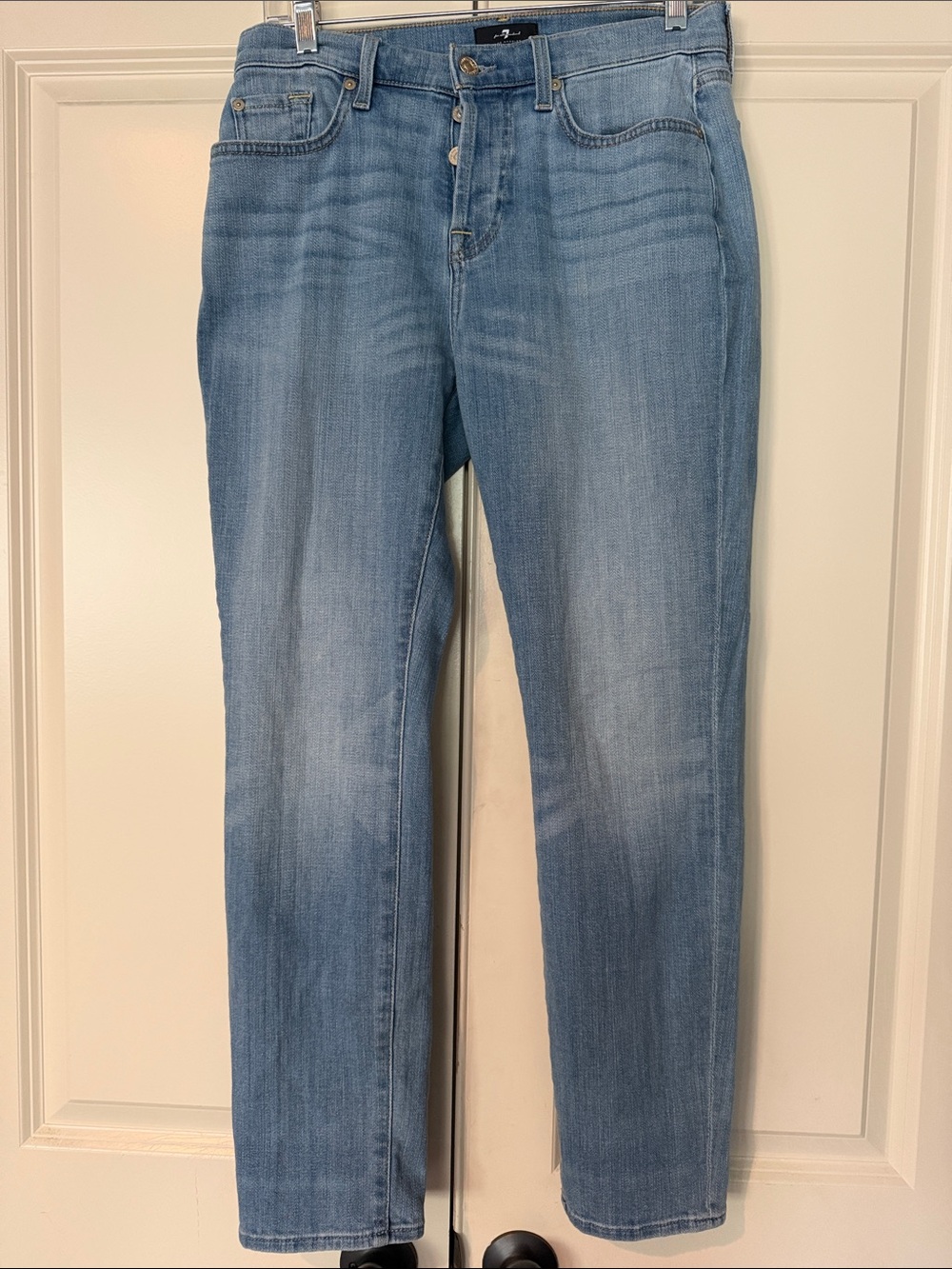 7 For All Mankind Boyfriend Jeans in Light Blue Wash